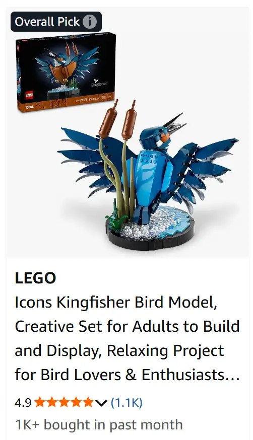 Lego Kingfisher bird.