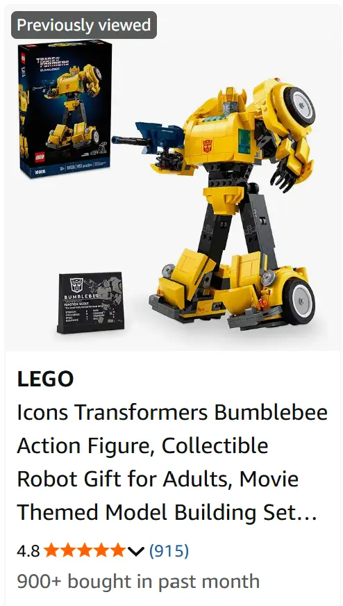 Lego Transformers Bumblebee.