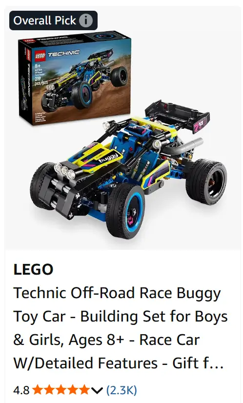 Lego off-road buggy.