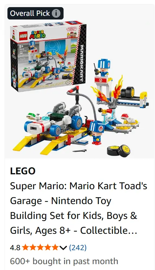Lego Mario Toad garage.