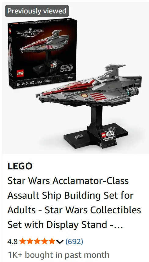 Lego Star Wars ship.