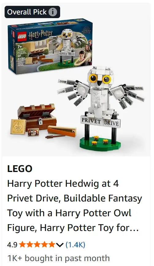 Lego Harry Potter Hedwig.