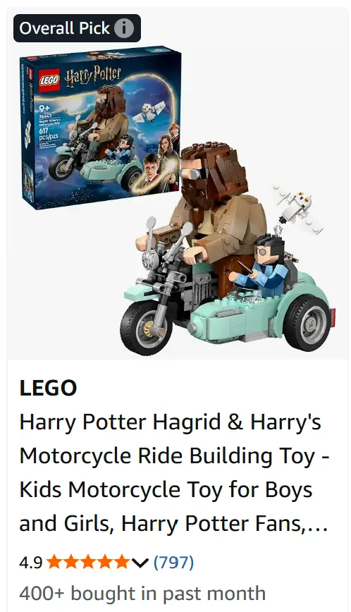 Lego Hagrid and Harry motorcycle.