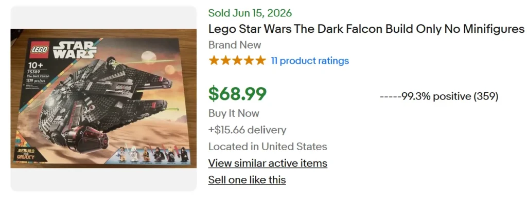 Lego star wars new set on eBay.