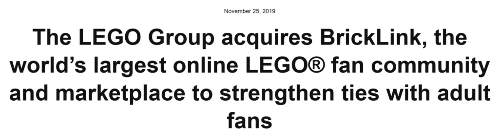 Lego owns BrickLink.