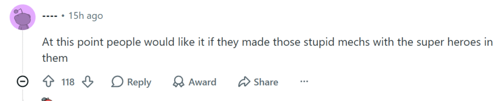 Lego reddit angry comment.