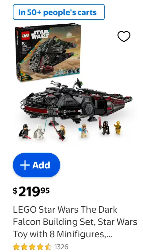 Lego star wars walmart overpriced.
