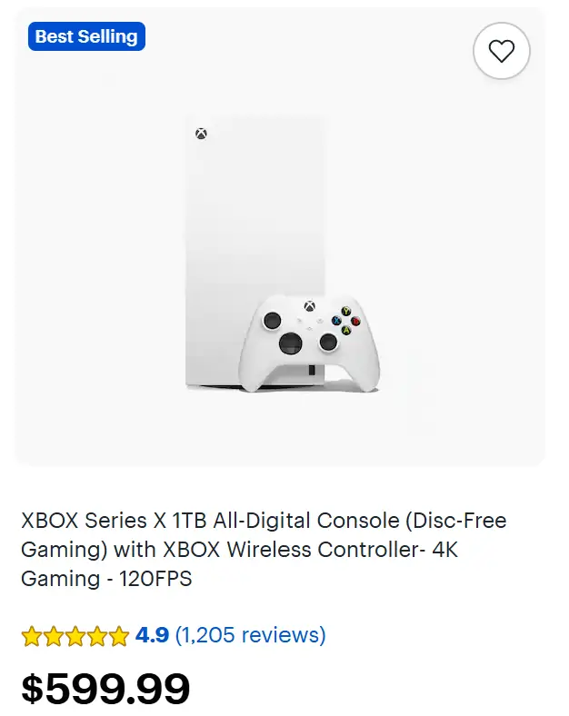 Series X $600.