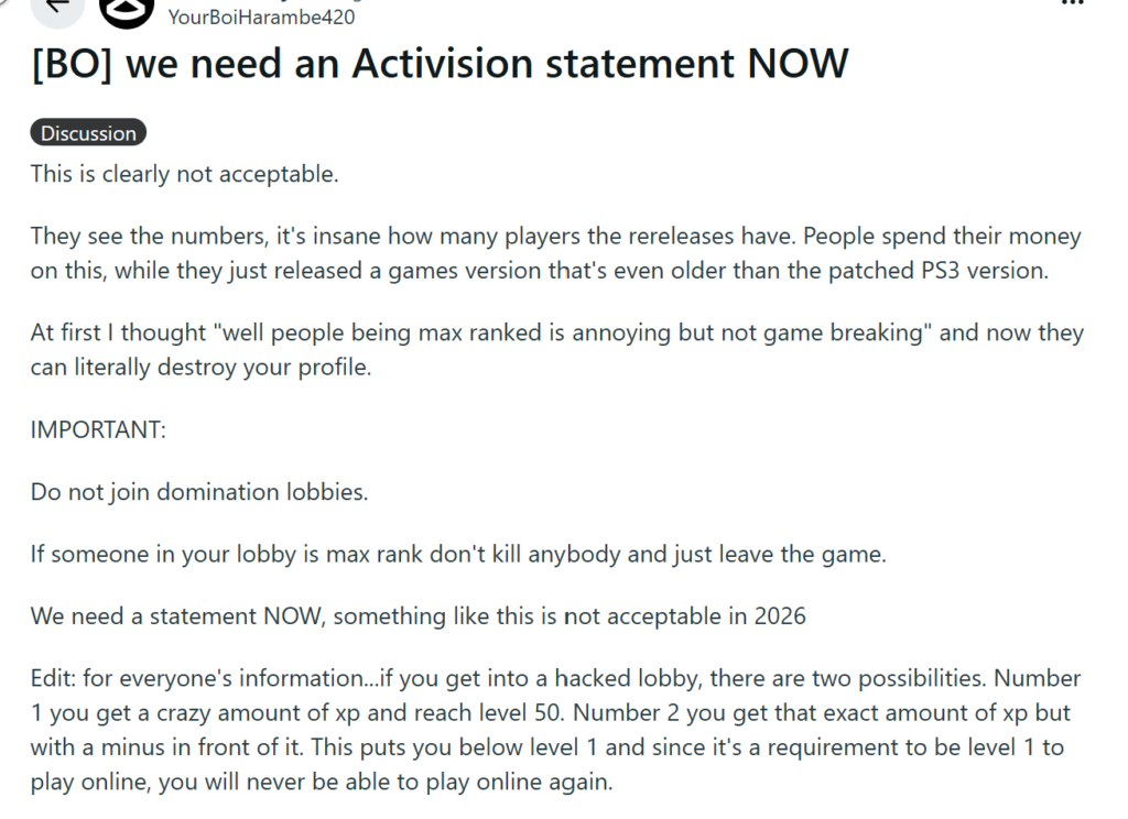Black Ops 1 is unplayable.