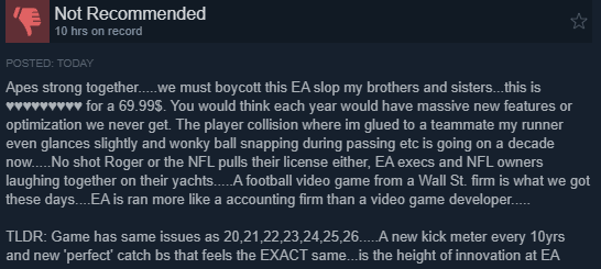 Madden not innovative.