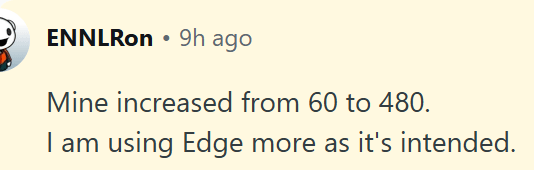 Increase in points.