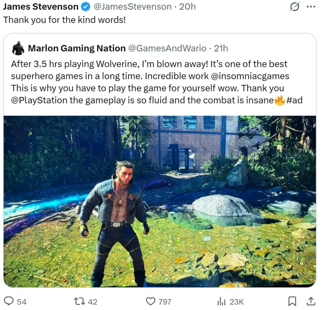 Paid Ad for Sony and Wolverine.